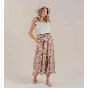 Rylee + Cru Oceanside skirt dahlia XS